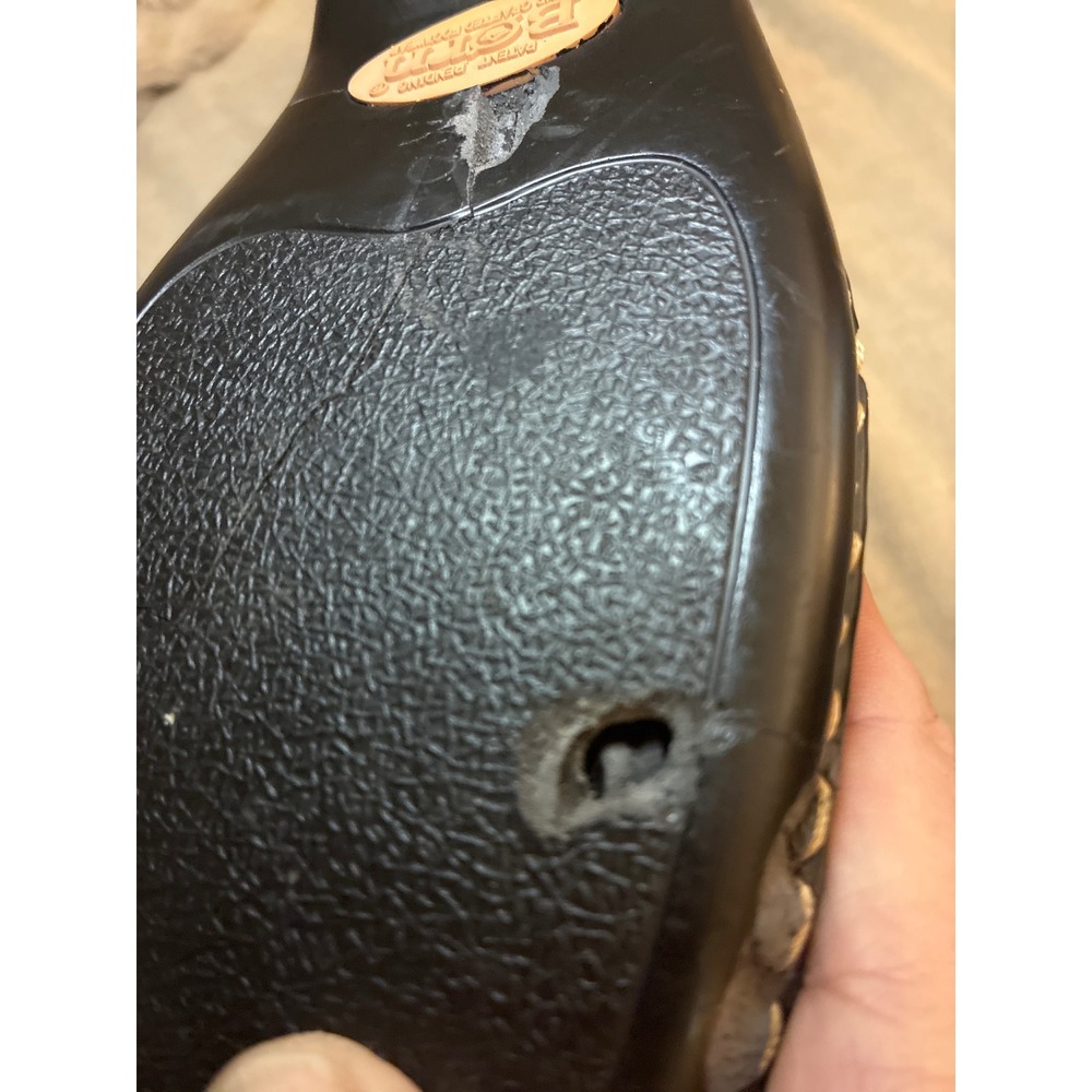 Born Womens Brown Leather Slip On Loafers Square Toe Comfort Shoes W6572 F5 7.5 - Picture 5 of 7